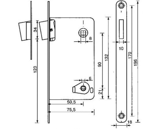 Магнитная сантехническая защелка MORELLI MM 2090 SN цвет-бел.никель 9008484 – изображение 3