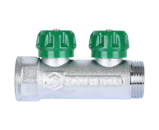 Регулирующий коллектор STOUT 1"", 2 отвода 1/2"", плоское уплотнение SMB-6849-011202 RG008UJF2PTLGU – изображение 4