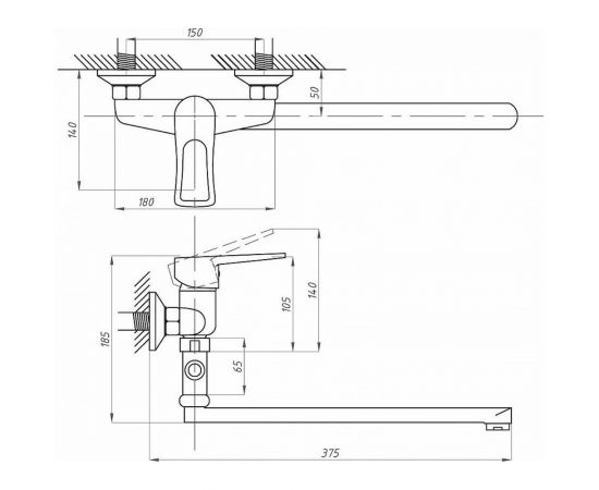 Смеситель для ванны с душем Профсан ПСМ тип См-ВУОРНШлА PSM-523-017 – изображение 5