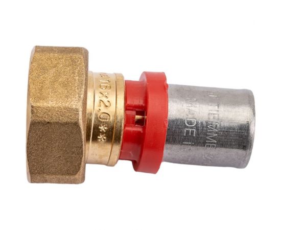 Муфта пресс-В TIEMME с накидной гайкой, плоская прокладка, 16x3/4"" 1650133 – изображение 5