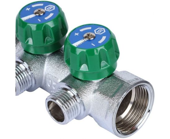 Регулирующий коллектор STOUT 1"", 2 отвода 1/2"", плоское уплотнение SMB-6849-011202 RG008UJF2PTLGU – изображение 6