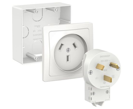 Силовой комплект Schneider Electric Blanca наружный, белый, 32 А, 250 В: розетка, вилка SE BLNSK003231 