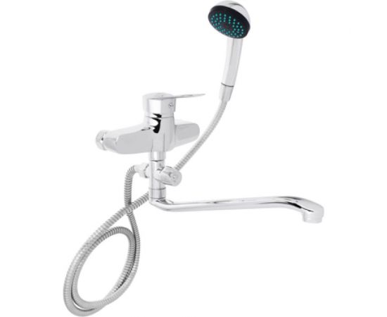 Смеситель для ванны СоюзКран с душем, плоский излив 35 см, керамический картридж 40 мм, хром, цинк SK09-I124 567-028 