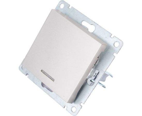 Одноклавишный выключатель UNIVersal с подсветкой серия афина, с/у, 10а, 220в, шампань еврослот A0121-Br 