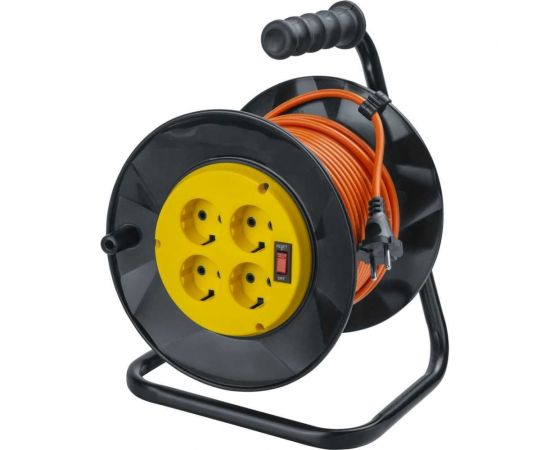 Удлинитель Navigator 93 910 npe-r-04-20-e-3x1.5, катушка, 4 гнезда, c заземлением, 20м, Россия 93910 