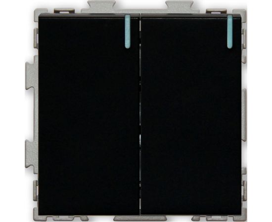 Двухклавишный проходной переключатель CGSS, черный Практика PL-W102-PBCM 