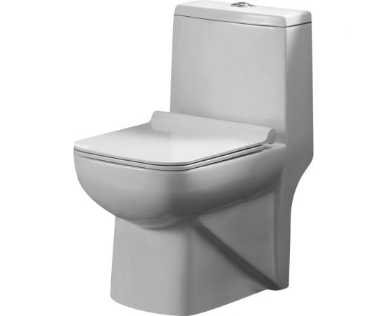 Унитаз моноблок Azario ZENO безободковый с сиденьем Slim микролифт 64х36,5х74 см AZ-1169 