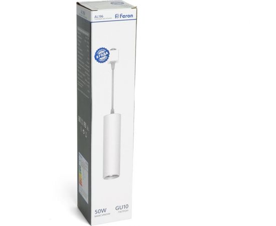 Трековый однофазный светильник на шинопровод FERON al196 на подвесе, под лампу gu10, белый, 48556 – изображение 16