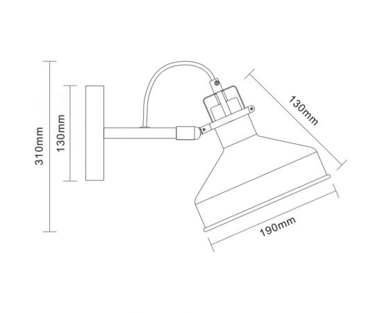Настенный светильник Camelion WML-425 C62 черный+медь, Amsterdam, 1хE27, 40Вт, 230В, металл 13020 – изображение 2
