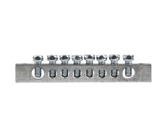 Шина EKF PEN, ноль-земля, 8 отверстий, крепеж по краям, цинк sn1-63-08-k – изображение 2