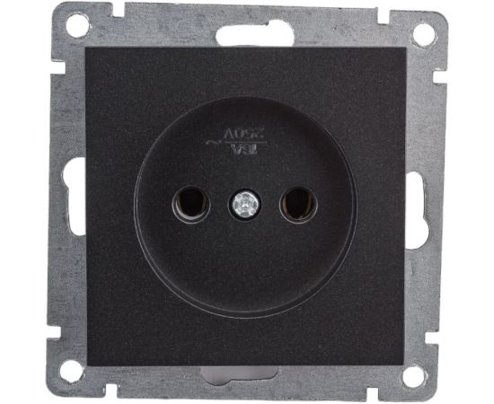 Одноместная розетка UNIVersal серия афина б/з, с/у, 16а, 220в, графит еврослот A0022-Gr – изображение 2