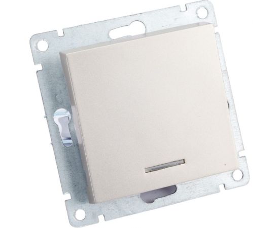 Одноклавишный выключатель UNIVersal с подсветкой серия афина, с/у, 10а, 220в, шампань еврослот A0121-Br – изображение 2