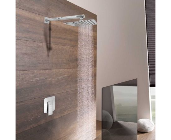 Встраиваемый смеситель для душа SANTREK AQUA-1054 (SAP-1054) квадратная лейка (20x20 см), хром, эконом (только тропический душ) 312281 – изображение 2