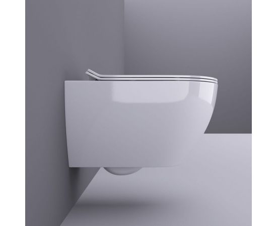 Унитаз подвесной безободковый белый с сиденьем с микролифтом BOND F01-10 – изображение 2