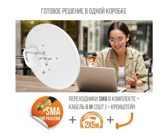 Усилитель интернет-сигнала РЭМО bas-2368 (антенна, кронштейн, кабели 5м, переходники sma) 920067 – изображение 3
