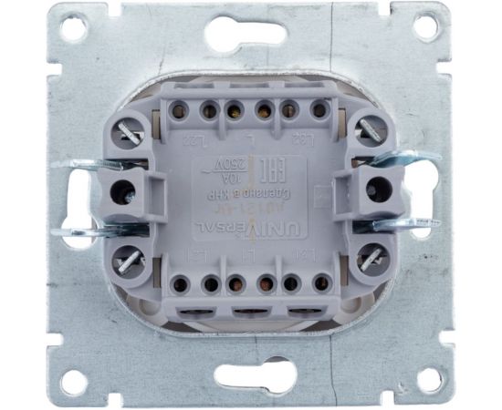 Одноклавишный выключатель UNIVersal с подсветкой серия афина, с/у, 10а, 220в, шампань еврослот A0121-Br – изображение 4