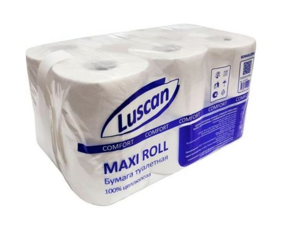 Туалетная бумага Luscan ComfortMax 2 слоя, белый, целлюлоза, 50 м., 400 л., 12 рул/уп 1519339 – изображение 4