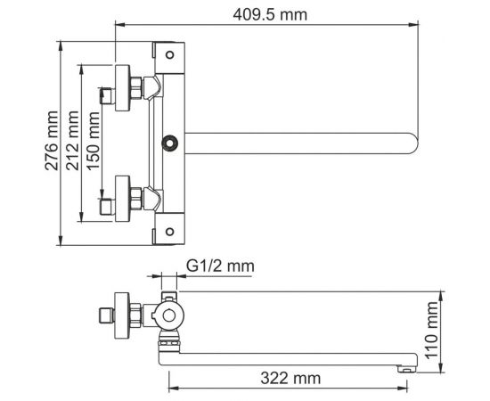 Термостатический смеситель для ванны WasserKRAFT Berkel Thermo с длинным изливом 4822L – изображение 5