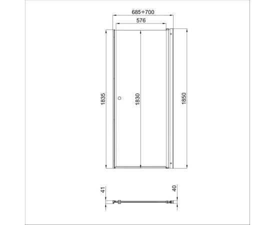 Душевая дверь Triton Уно 70x185, хром, прозрачный Щ0000036860 – изображение 9