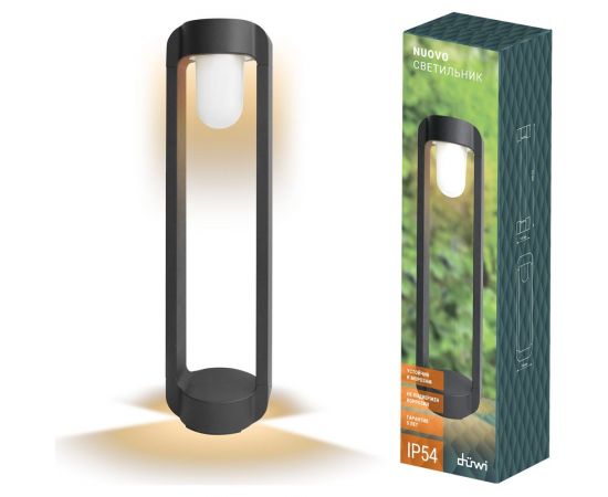 Садово-парковый светильник столб duwi Nuovo, Е27, IP54, 120х150х600мм литой алюминий, черный 24384 7 