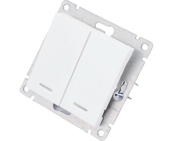 Двухклавишный выключатель UNIVersal с подсветкой серия афина, с/у, 10а, 220в, жемчуг A0123-OBr 