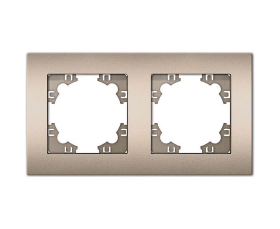 Двухместная горизонтальная рамка UNIVersal серия афина шампань еврослот A0044-Br 