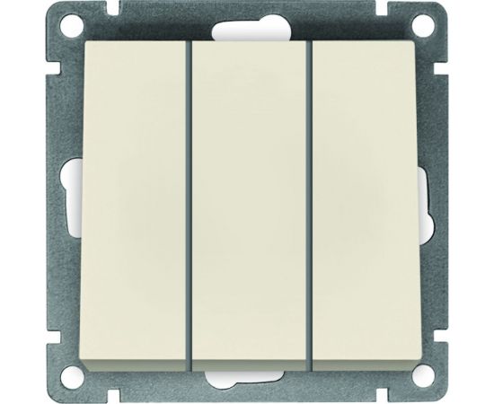Трехклавишный выключатель UNIVersal серия афина, с/у, 10а, 220в, слоновая кость ivory еврослот A0043-I 