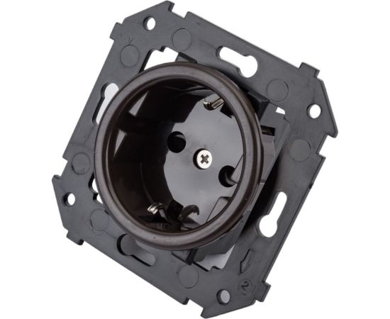 Механизм скрытого монтажа розетки Bironi серия Шедель, коричневый B3-101-22 