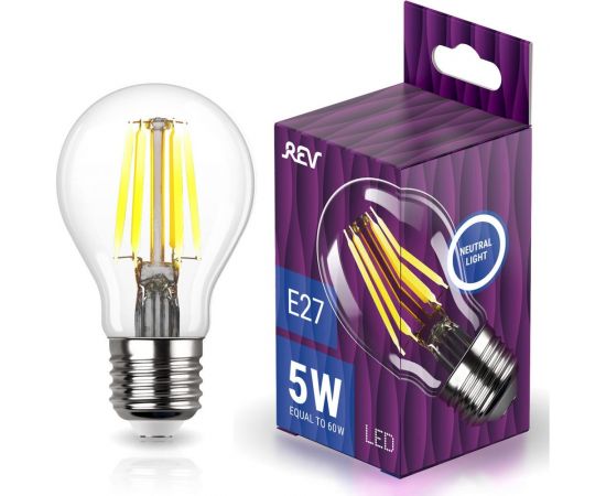 Светодиодная лампа REV FILAMENT груша A60 E27 5W, 4000K, DECO Premium 32481 2 