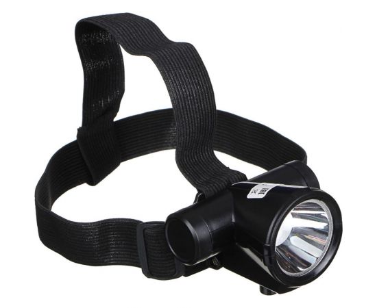 Налобный фонарь ЧИНГИСХАН 1 LED, 3 Вт, 7х8см, 2 режима, 1200мАч, USB кабель, пластик 221-018 