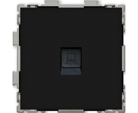 Компьютерная розетка CGSS RJ45 кат. 5e одинарная, черная Практика PL-W201C-BCM 