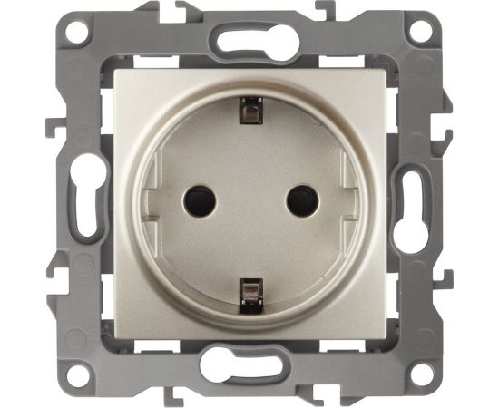 Розетка ЭРА 12-2102-04 2P+E Schuko со шторками, 16A-250В, IP20, шампань Б0014690 