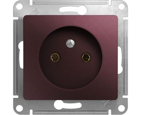 1-местный механизм розетки Schneider Electric скрытой проводки Glossa 16А IP20 250В без заземления баклажан GSL001141 