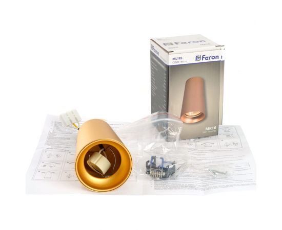 Потолочный светильник FERON ml185 barrel bell mr16, 35w, 230v, gu10, золото, 48417 – изображение 11