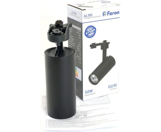 Трековый однофазный светильник на шинопровод FERON al195 под лампу gu10, черный, 48543 – изображение 11