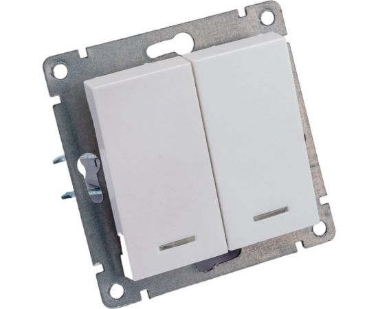 Двухклавишный выключатель UNIVersal с подсветкой серия афина, с/у, 10а, 220в, жемчуг A0123-OBr – изображение 2