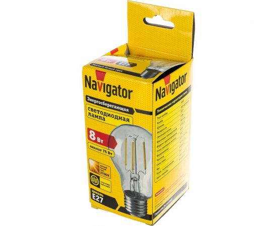 Лампа Navigator, NLL-F-A60-8-230-2.7K-E27 71306 – изображение 2