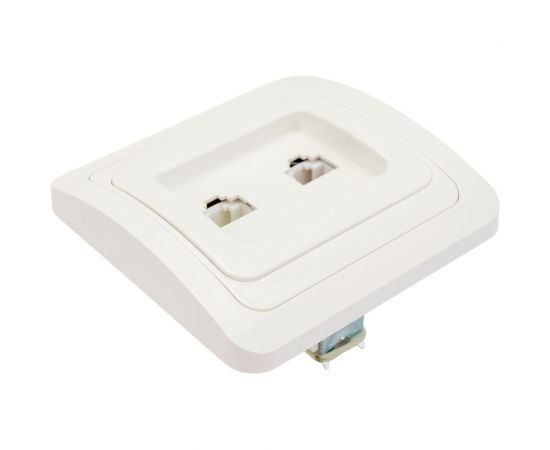 Розетка компьютерная RJ-45 + телефонная RJ-11, белая TDM Валдай SQ1804-0015 – изображение 2