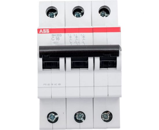 Автоматический выключатель ABB 3-полюсной sh203 c 16 2CDS213001R0164 – изображение 2