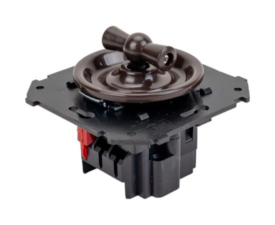 Одноклавишный выключатель Bironi, проходной, серия ""шедель"", скрытый монтаж, цвет коричневый B3-201-22 – изображение 2