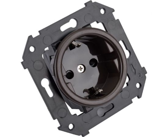 Механизм скрытого монтажа розетки Bironi серия Шедель, коричневый B3-101-22 – изображение 2