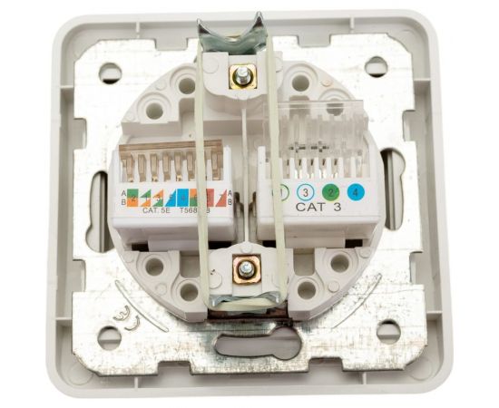 Розетка компьютерная RJ-45 + телефонная RJ-11, белая TDM Валдай SQ1804-0015 – изображение 3