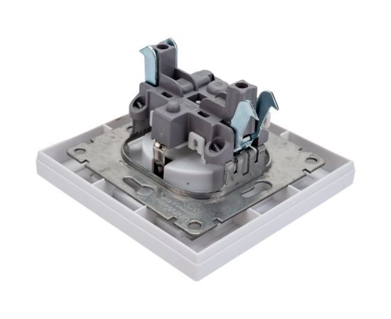 Одноместная розетка с прозрачной крышкой UNIVersal серия афина с/з, с/у, 16а, 220в, белая еврослот A0030 – изображение 3