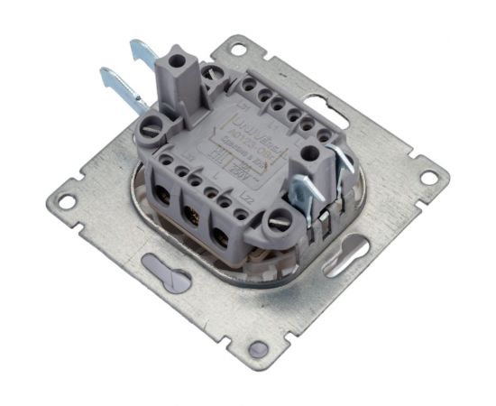 Двухклавишный выключатель UNIVersal с подсветкой серия афина, с/у, 10а, 220в, жемчуг A0123-OBr – изображение 3