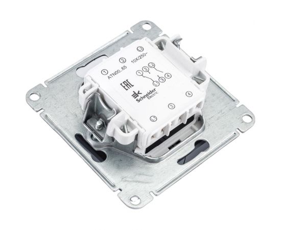 Переключатель Schneider Electric AtlasDesign Грифель 2-клавишный сх.6, 10АХ, механизм SE ATN000765 – изображение 3