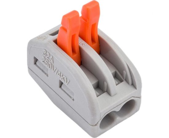 Зажимная клемма для соединения кабелей Pro Legend 2 контакта, серая, 5 штук PL3816 – изображение 3