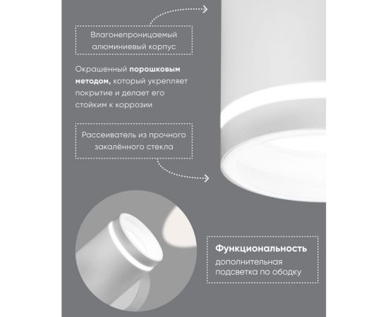 Садово-парковый светильник FERON DH1001, на стену, GX53, 230V, белый 48315 – изображение 4