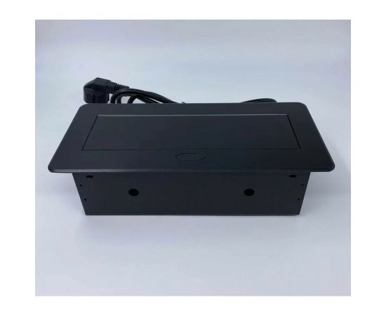 Выдвижной встраиваемый блок розеток Inrior выдвижная розетка, на 2 EURO розетки и 2 USB-A+C, черный, TORO-33-20 – изображение 4