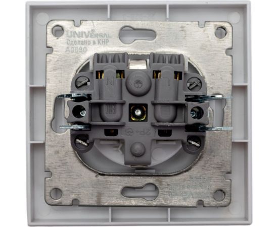 Одноместная розетка с прозрачной крышкой UNIVersal серия афина с/з, с/у, 16а, 220в, белая еврослот A0030 – изображение 4