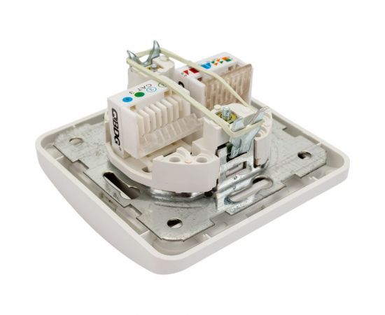 Розетка компьютерная RJ-45 + телефонная RJ-11, белая TDM Валдай SQ1804-0015 – изображение 5